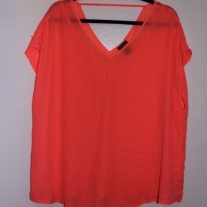 Torrid Bright Day-glow Orange Blouse